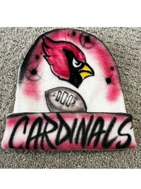 Arizona Cardinals Airbrushed Beanie NFL Football Red White College High School